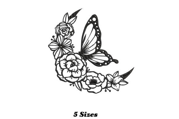Butterfly with Floral Moon Embroidery Design Review