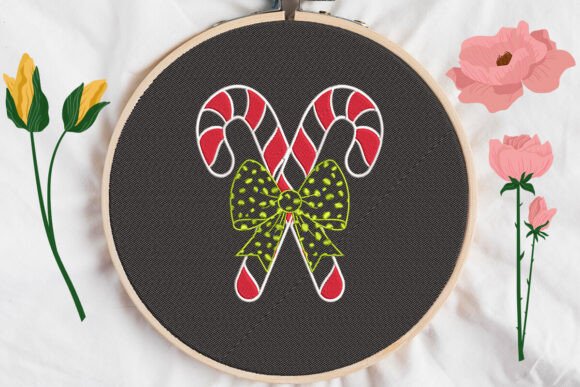 Candy Bow Christmas Applique