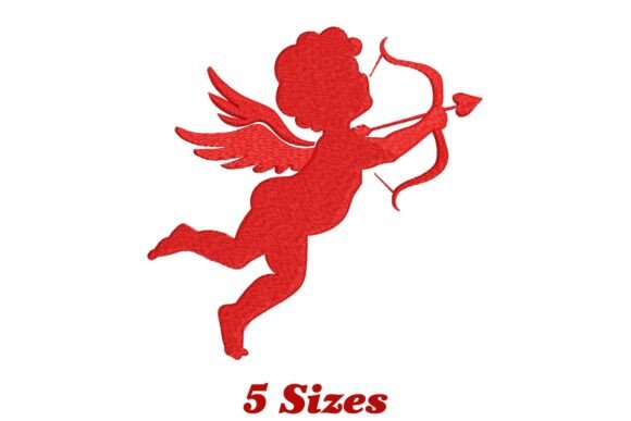 Cute Red Cupid: A Seasonal Embroidery Gem
