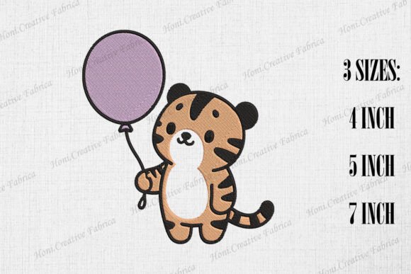 Cute Tiger with Balloon: A Craft Fair-Ready Embroidery Design Review