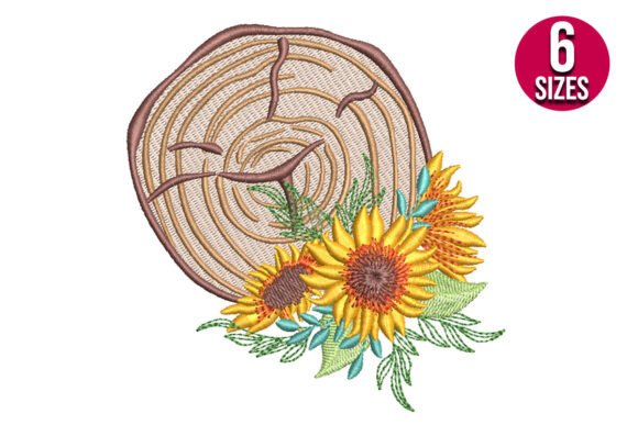 Floral Tree Trunk with Sunflowers Embroidery Design Review