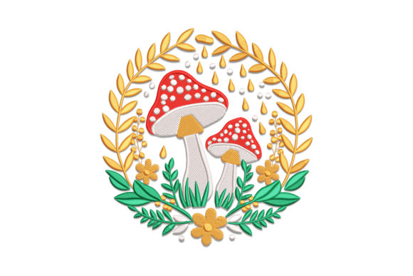 Forest Mushrooms: A Seasonal Embroidery Design with Charm