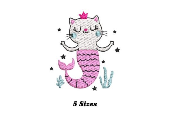 Funny Mermaid Cat: A Charming Touch for Personalized Embroidery Gifts