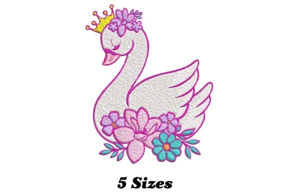 Majestic Swan: A Playful Touch for Elegant Embroidered Gifts